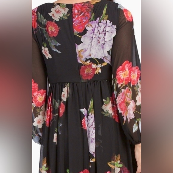 NEW Adrianna Papell chiffon floral v-neck boho long maxi formal wedding guest - Picture 8 of 8